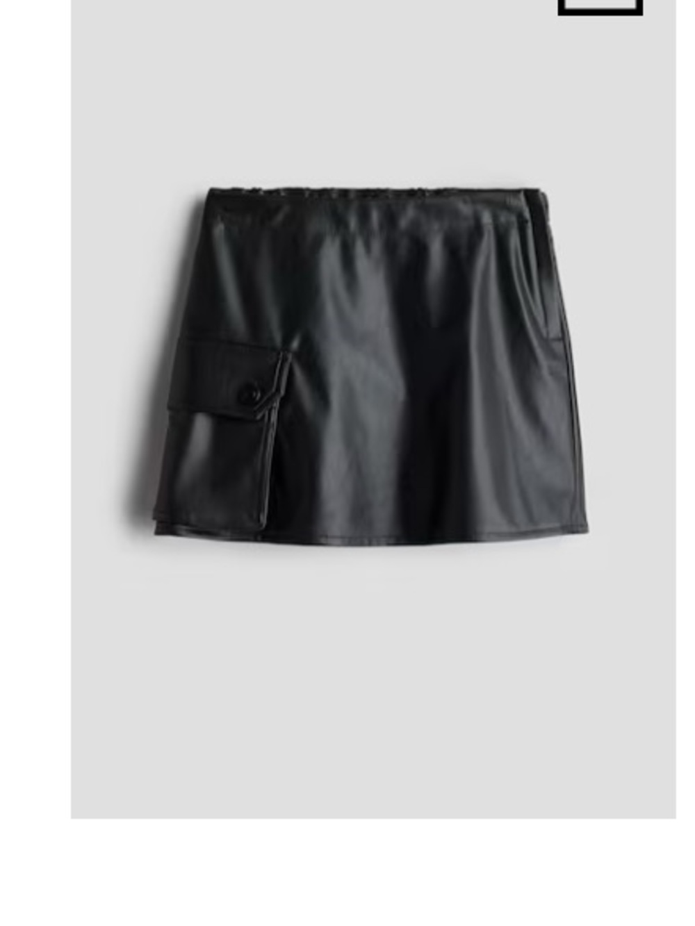 H&M Black Faux Leather Cargo Skort for Kids
